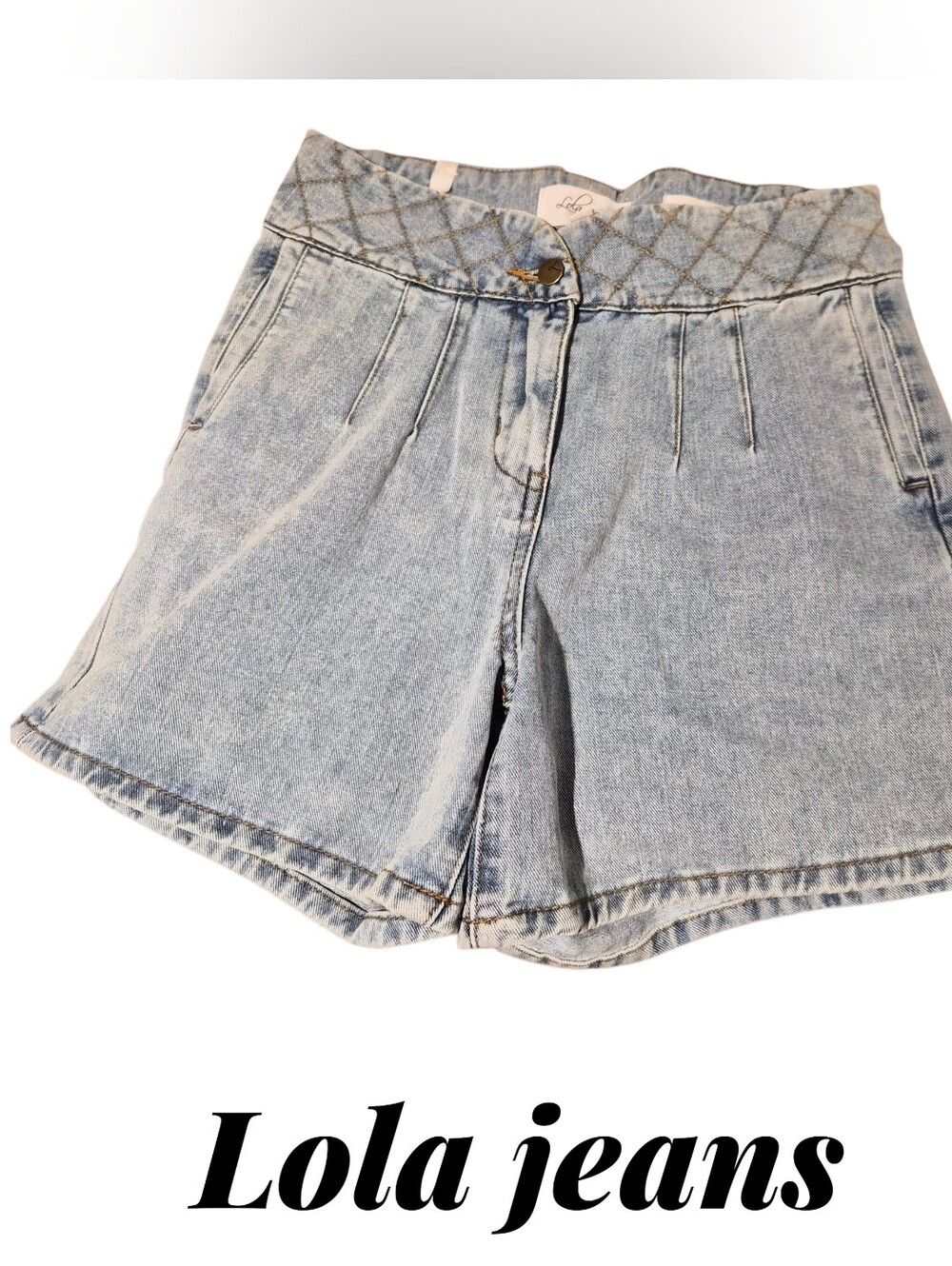 Lola Jeans Light Blue High-Waist Denim Shorts Size 26 (4)